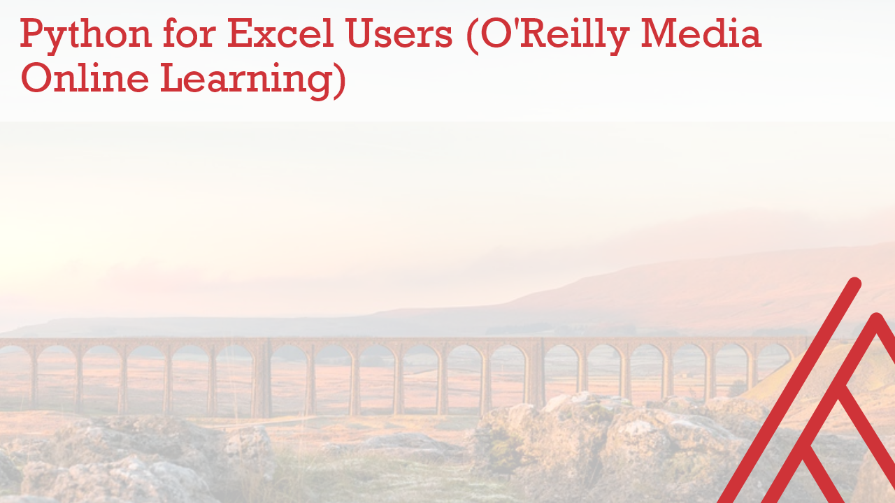 Python for excel users first steps o reilly media online learning