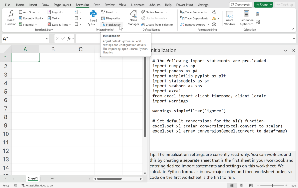 How to understand the initialization environment in Python for Excel ...